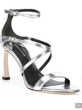 Silver High Heel Sandals